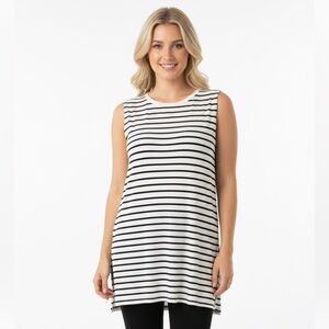 PIKO 1988 white and black striped top size medium